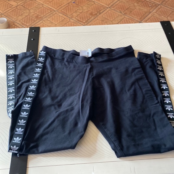 Adidas Logo Cotton Leggings. Size Large - Picture 1 of 4